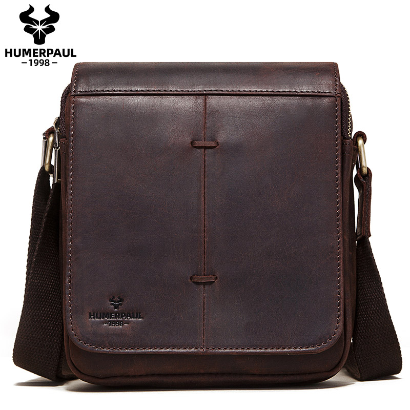 Luxury Bags Sling - Vintage Crazy Horse Leder Männer Nachricht