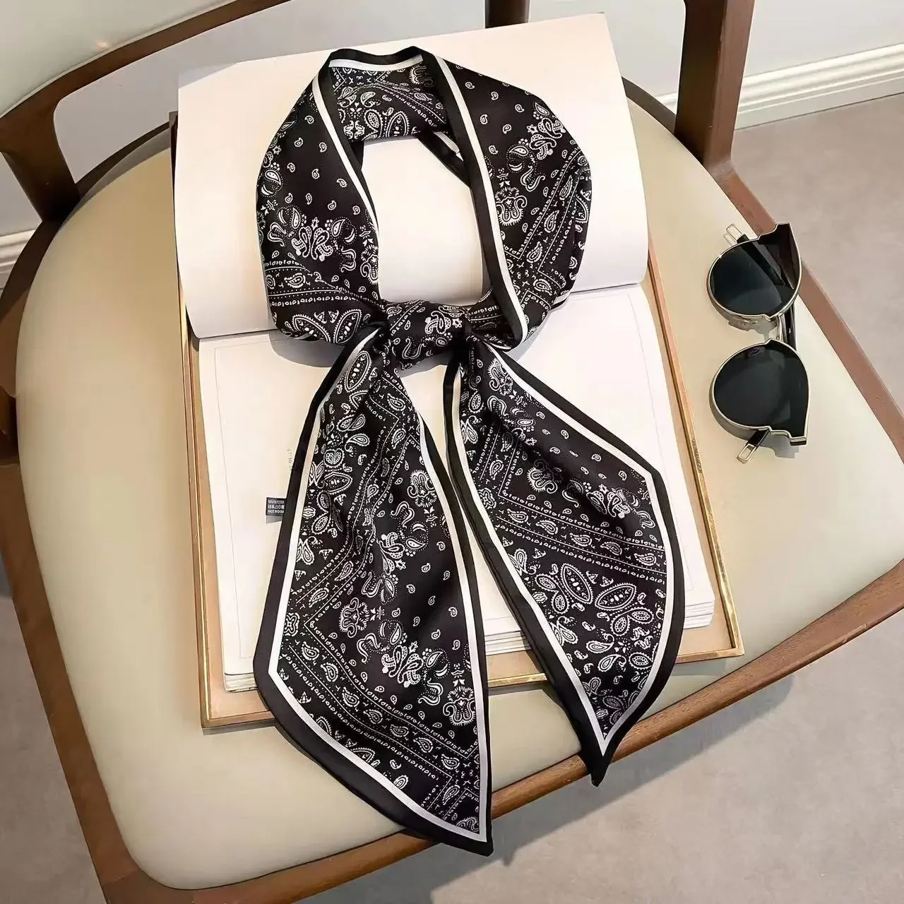 Luxury Bags For Women Brands - Design-Print Schmaler Schal Karierter Pferdehaarband-Schal Schmale