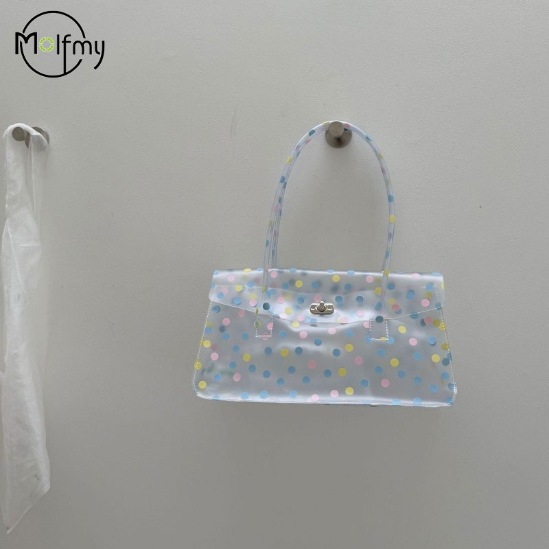 Luxury Y2K Bags - Y2K Gepunktete PVC Jelly Firkin Handtasche