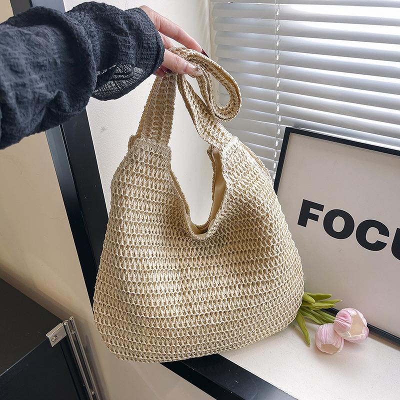 Luxury Beach Bags Ysl - Homefish Rattan-Stroh-Gewebte Tragetasche für Damen, große