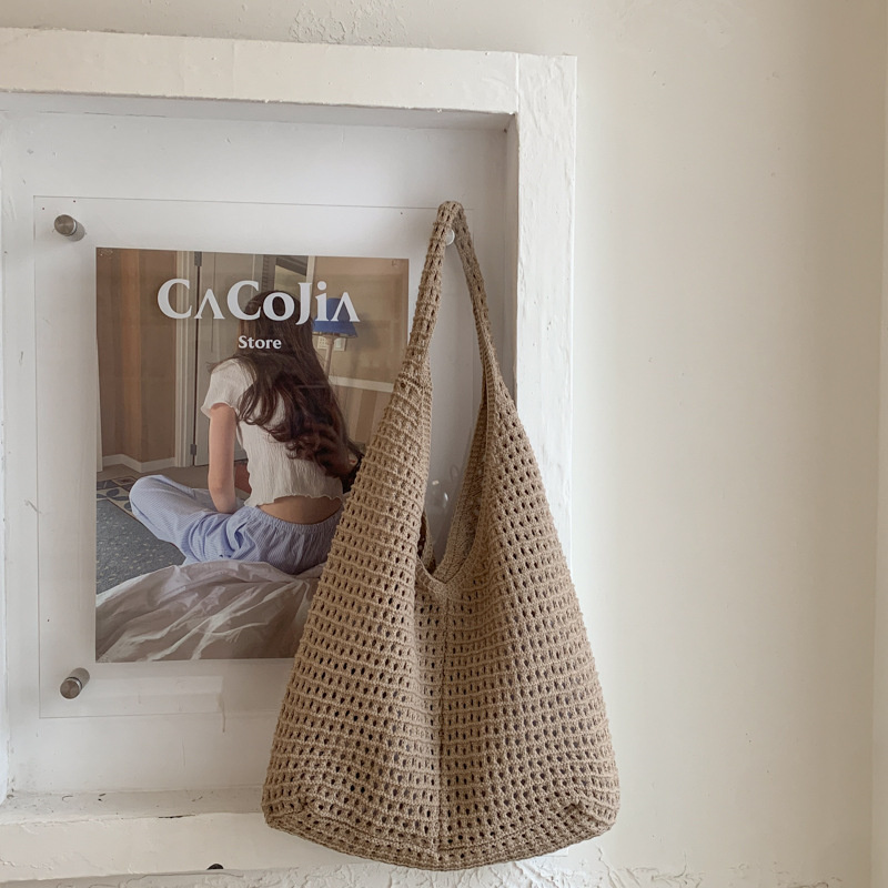Luxury Beach Bags Ysl - Freizeittasche mit großem Fassungsvermögen, gewebte Damen-Umhängetasche,