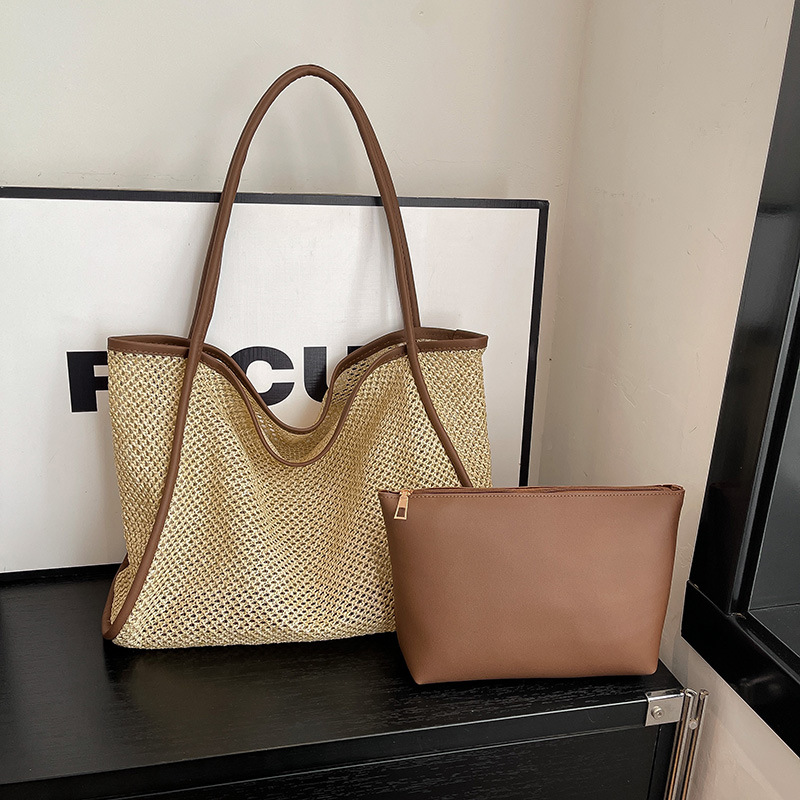 Luxury Beach Bags Ysl - Damen Sommer Stroh Gewebte Tragetasche mit