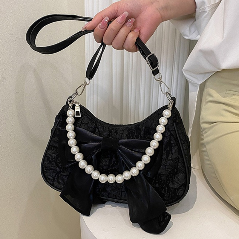 Luxury Y2K Bags - Weiße Falten-Perlentasche für Damen Retro Luxus