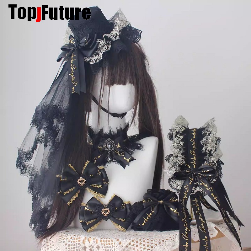 Luxury Y2K Bags - Schwarzgoldene Luxus-Kopfbedeckung mit Spikes, Lolita Y2K