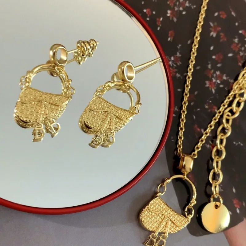 Luxury Bags For Women Sale - YISON Französisches Luxus-Schmuckset mit vergoldetem Satteltaschen-Anhänger,