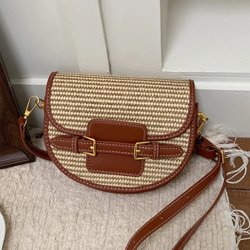 Luxury Bags 2026 - Englischer Stil Mini-Strohsatteltaschen für Damen –