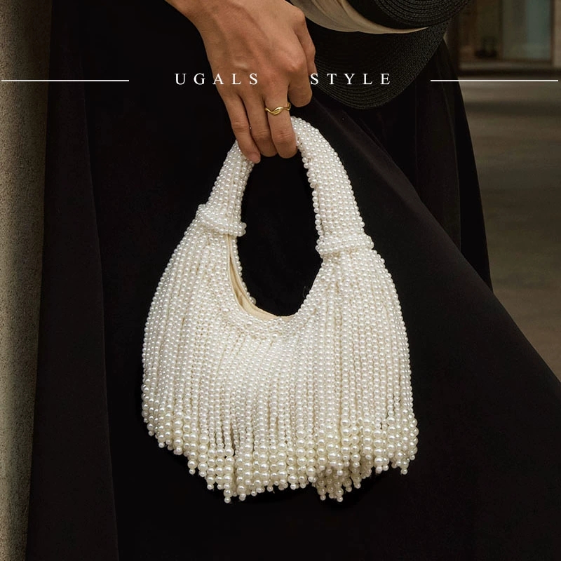 Luxury Bags Reseller - Designer-Clutch mit Perlengriff für Abendveranstaltungen, Luxuriöse