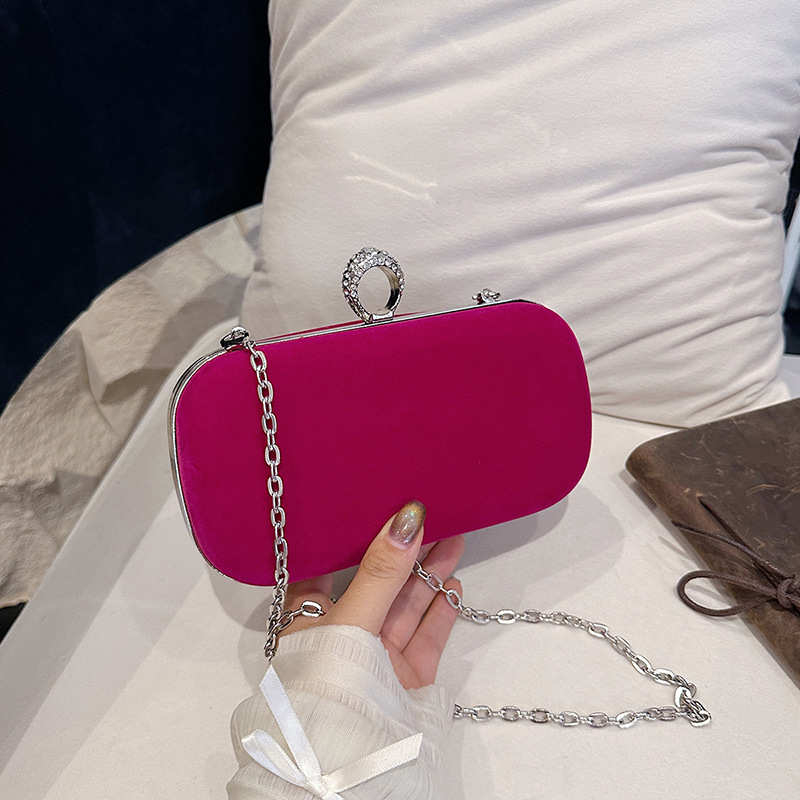 Luxury Bags Vip - Handtasche aus schwarzem Samt für Damen,