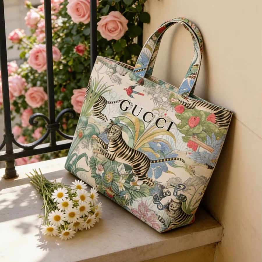 Gucci Gucci's Tasche mit Tiger – Luxury Beach Bags Ysl Bewertung und Preis