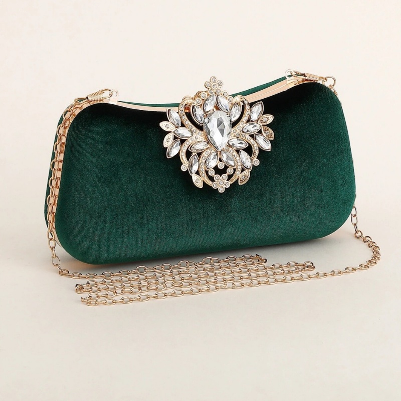 Dunkelgrüne Samt-Clutch Luxuri – Luxury Bags Reseller Bewertung und Preis