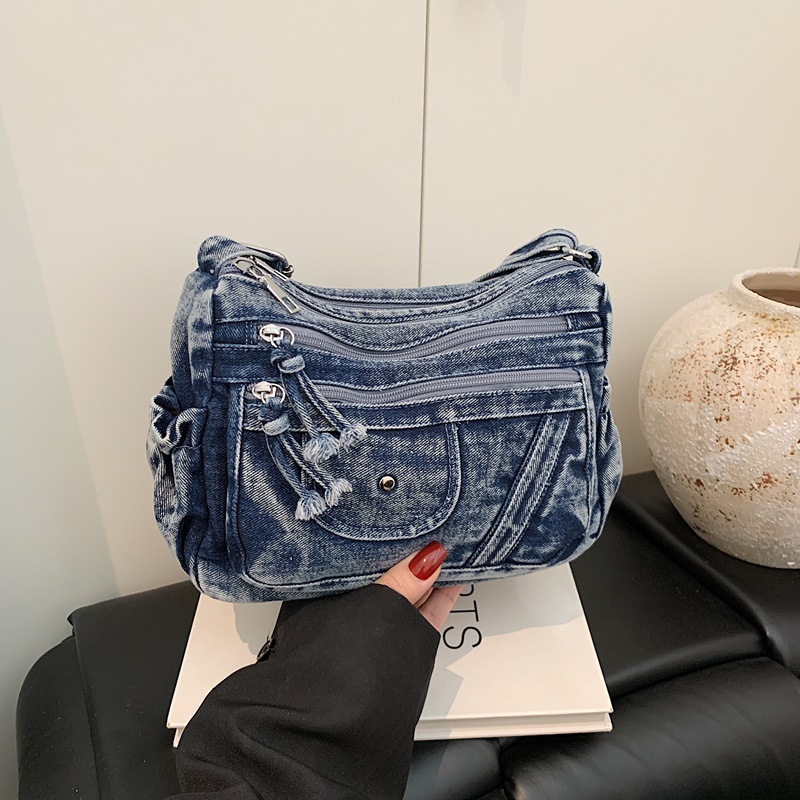 Street Style Retro Blaue Denim – Luxury Bags Vip Bewertung und Preis