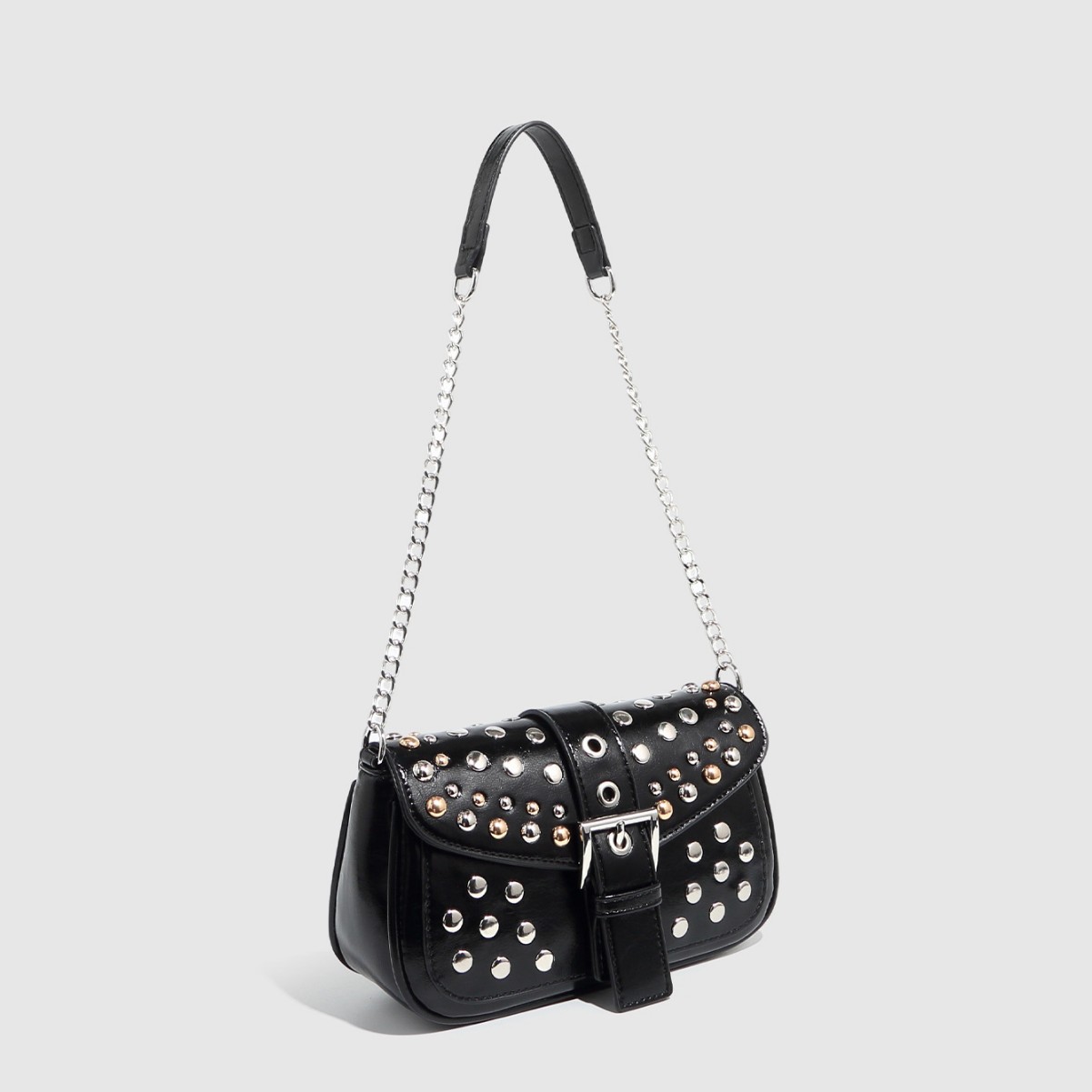 Nieten-Design, PU-Leder, Umhän – Luxury Y2K Bags Bewertung und Preis